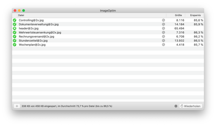 Bilder komprimieren mit ImageOptim